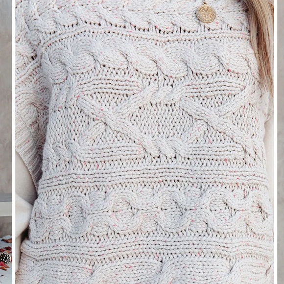 CHANDY COTTON BLEND CABLE KNIT SWEATER - Picture 4 of 14